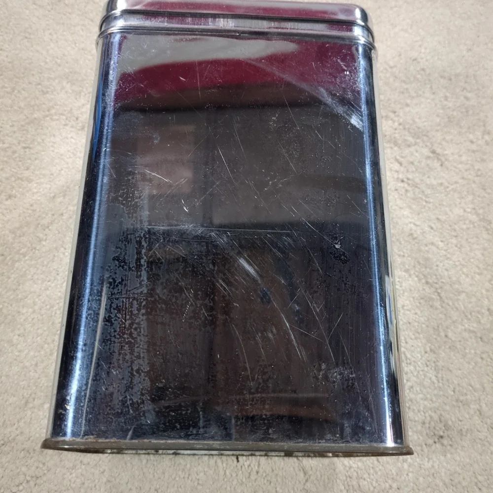 Vintage Lincoln BeautyWare Chrome metal‎ Canister Lid Sugar 1950s MCM
